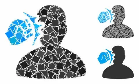Head strike Mosaic Icon of Irregular Elements Stock Illustration