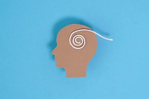 A head with a string wrapped around it Foto stock