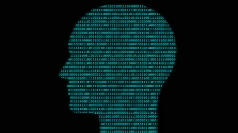 Head symbol at binary code background Video stock 115130309