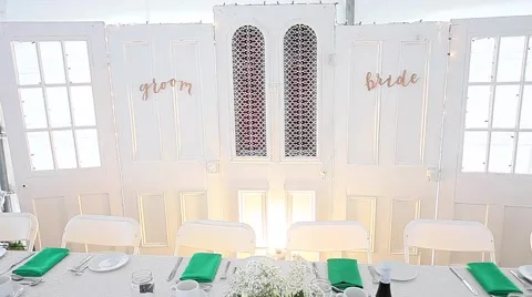 Head table at wedding Stock Footage 55385148