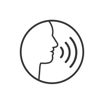 Head, talk, speaking icon. Vector illustration, flat design. Illustration
