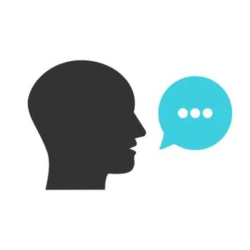 Head, talk, speaking icon. Vector illustration, flat design. Illustration