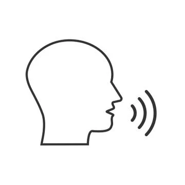Head, talk, speaking icon. Vector illustration, flat design. Illustration