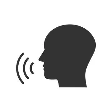 Head, talk, speaking icon. Vector illustration, flat design. Illustration
