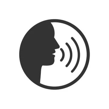 Head, talk, speaking icon. Vector illustration, flat design. Illustration
