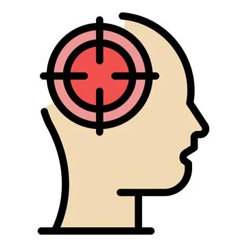 Head task target icon color outline vector Illustrazione stock