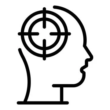 Head task target icon, outline style Stock Illustration