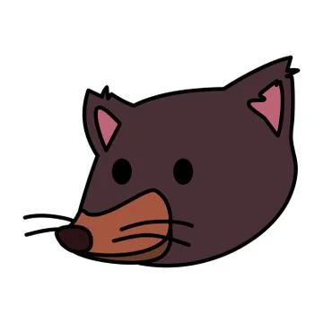 Head of tasmanian devil on white background 库存插图