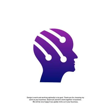 Head Tech Logo concept, Brain Robotic logo Vector - Vector Stock Illustration