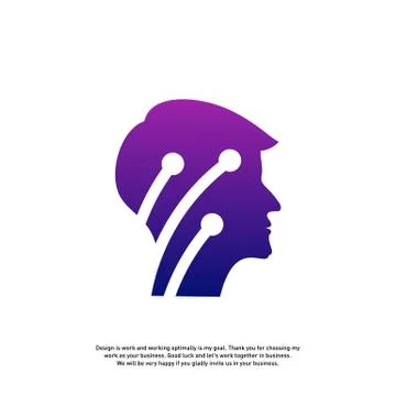Head Tech Logo concept, Brain Robotic logo Vector - Vector Stock Illustration