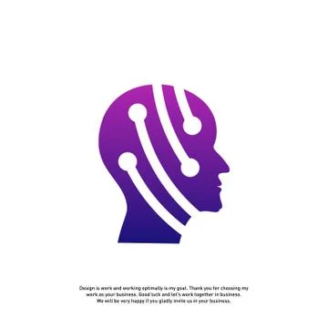 Head Tech Logo concept, Brain Robotic logo Vector - Vector 스톡 일러스트