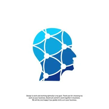 Head Tech Logo concept, Brain Robotic logo Vector - Vector 스톡 일러스트