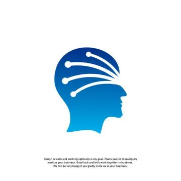 Head Tech Logo concept, Brain Robotic logo Vector - Vector 스톡 일러스트