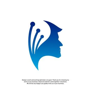 Head Tech Logo concept, Brain Robotic logo Vector - Vector 스톡 일러스트