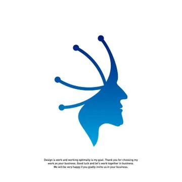 Head Tech Logo concept, Brain Robotic logo Vector - Vector 스톡 일러스트