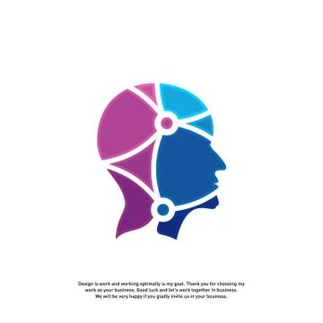 Head Tech Logo concept, Brain Robotic logo Vector - Vector Stock Illustration