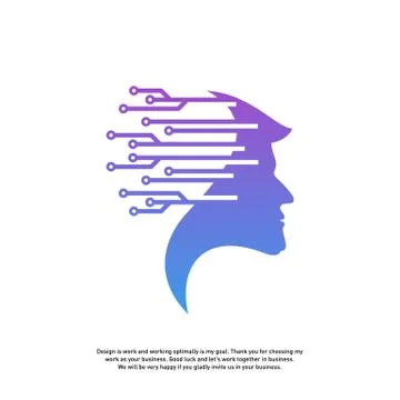 Head Tech Logo concept, Brain Robotic logo Vector - Vector 스톡 일러스트