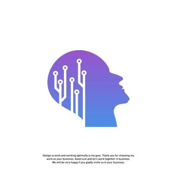 Head Tech Logo concept, Brain Robotic logo Vector - Vector 스톡 일러스트