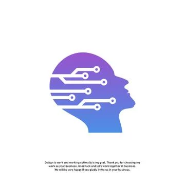 Head Tech Logo concept, Brain Robotic logo Vector - Vector Stock Illustration