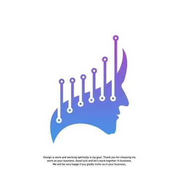 Head Tech Logo concept, Brain Robotic logo Vector - Vector 스톡 일러스트