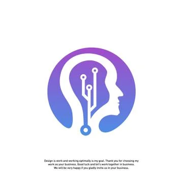 Head Tech Logo concept, Brain Robotic logo Vector - Vector Stock Illustration