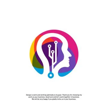 Head Tech Logo concept, Brain Robotic logo Vector - Vector 스톡 일러스트