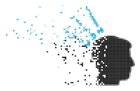 Head Test Connectors Broken Pixel Icon Stock Illustration