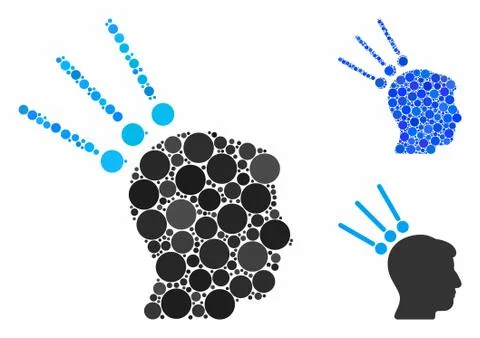 Head test connectors Composition Icon of Circle Dots 스톡 일러스트