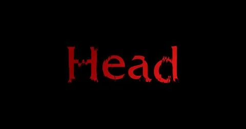 Head Text Animation on Black Background 4K. Stock-Illustration