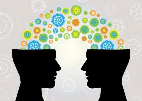 Head think communication Stock Illustration