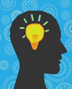 Head think lamp Stock Illustration