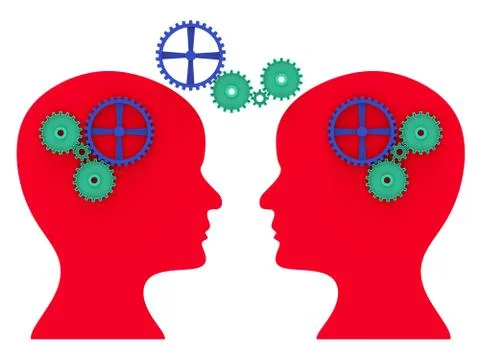 Head think showing reflect concept and reflection Stock Illustration
