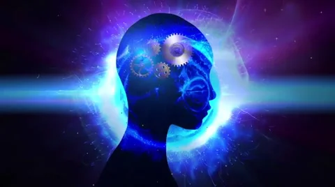 Head, thoughts, animation, ego, gears, suffering, fear, talents, skills, abun Stock Footage 41590815