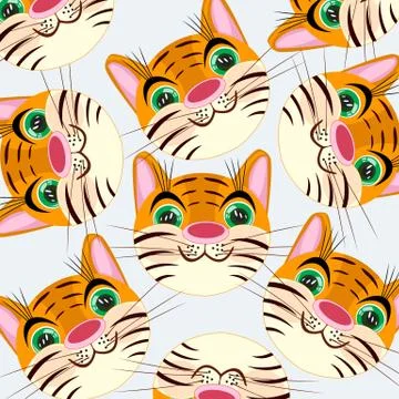 Head of the tiger on white Stock Illustration