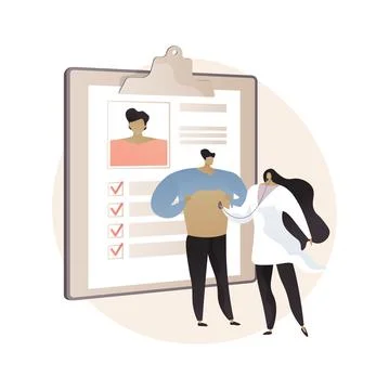 Head to toe physical examination abstract concept vector illustration. Illustrazione stock