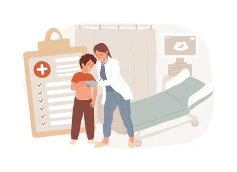 Head to toe physical examination isolated concept vector illustration. Stock Illustration