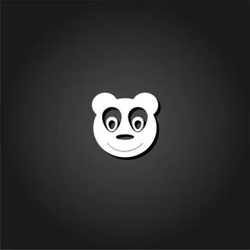 Head of toy bear icon flat Stock Illustration