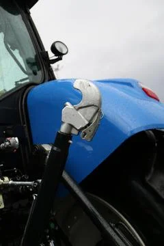 Head of the tractor's hydraulic coupling unit with a lock Stock Photos