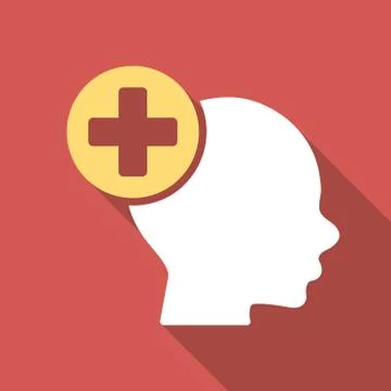 Head Treatment Flat Square Icon with Long Shadow Stock Illustration