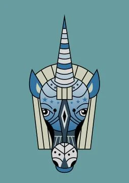 Head of unicorn Illustrazione stock