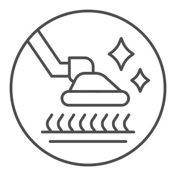 Head of vacuum cleaner thin line icon, Cleaning service concept, carpet cleaning Stock Illustration