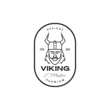 Head viking with beard and horns helm logo design vector graphic symbol ico.. Stock Illustration