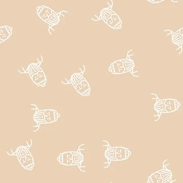 Head viking medieval line seamless pattern Stock Illustration