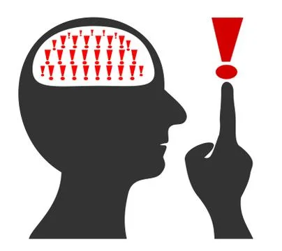 Head warning, vector illustration Stock Illustration