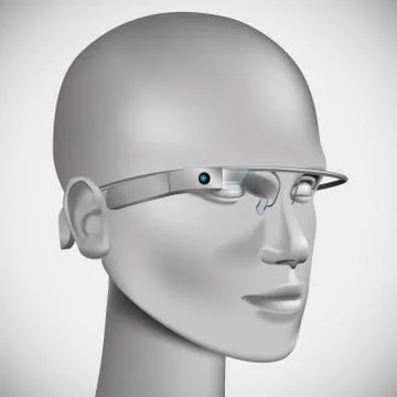 Head wearing virtual glasses Stock Illustration