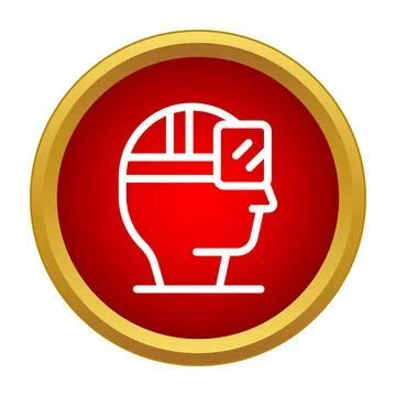 Head wearing virtual reality headset device icon Stock Illustration