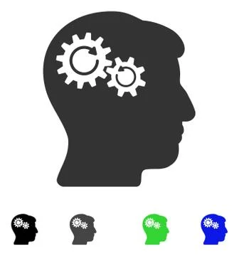 Head Wheels Rotation Flat Icon イラスト素材