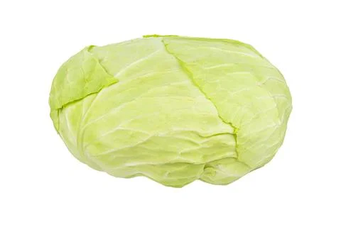 Head white cabbage isolated on white background Stock Photos