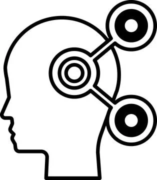 Head with a white circle on it Stock Illustration