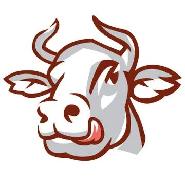 Head of white cow Stock-Illustration